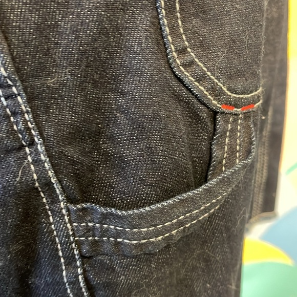 Dickies overall denim dress size medium red dark denim - Picture 7 of 7